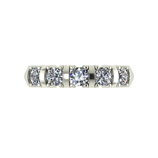 1.00ct (5x 3.5mm) Round Moissanite Set Eternity Ring