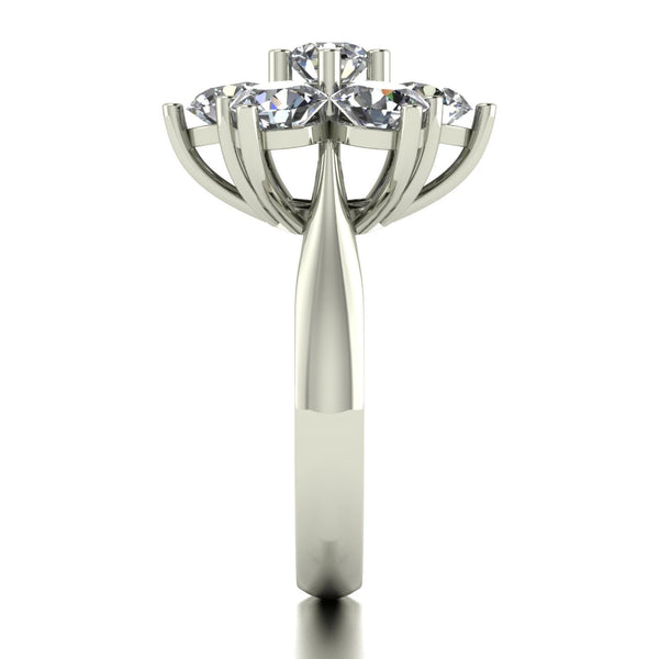 3.50ct (7x 5.0mm) Round Moissanite Set Cluster Ring