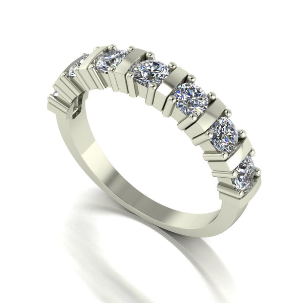 1.00ct (7x 3.25mm) Round Moissanite Set Eternity Ring