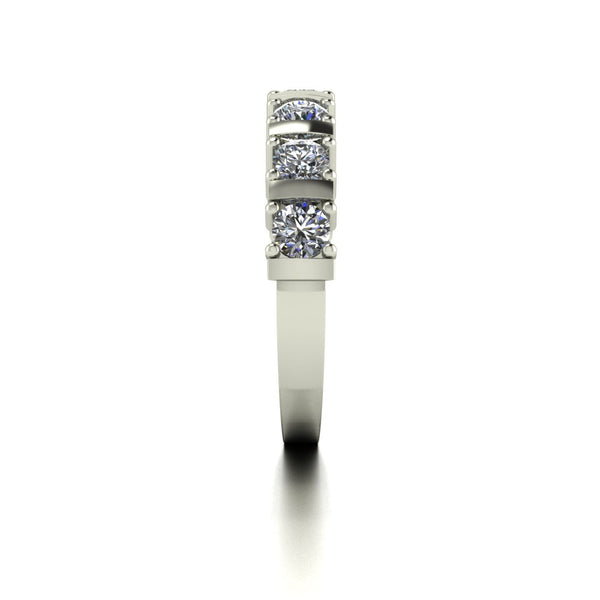 1.00ct (7x 3.25mm) Round Moissanite Set Eternity Ring