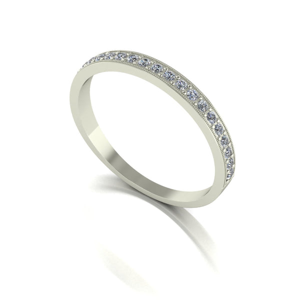 0.25ct (22x 1.4mm) Round Moissanite Set Eternity Ring