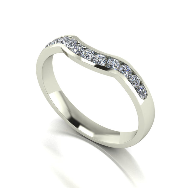 0.33ct (11x 1.8mm) Round Moissanite Set Eternity Ring