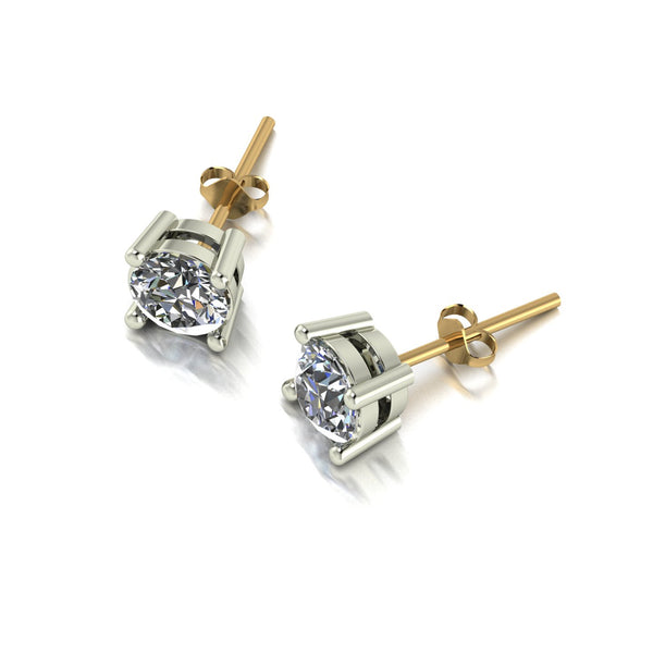 1.20ct (2x 5.5mm) Round Moissanite Set Earrings