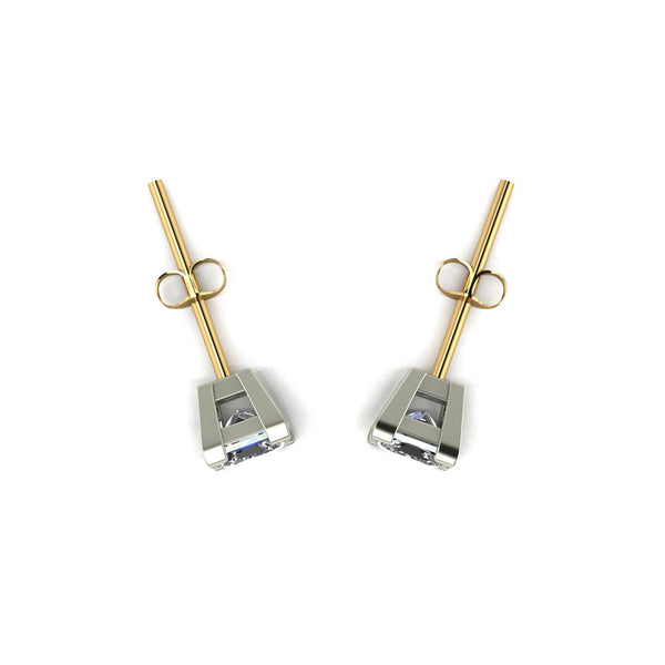 0.80ct (2x 4.0mm) NEW Square Moissanite Set Earrings