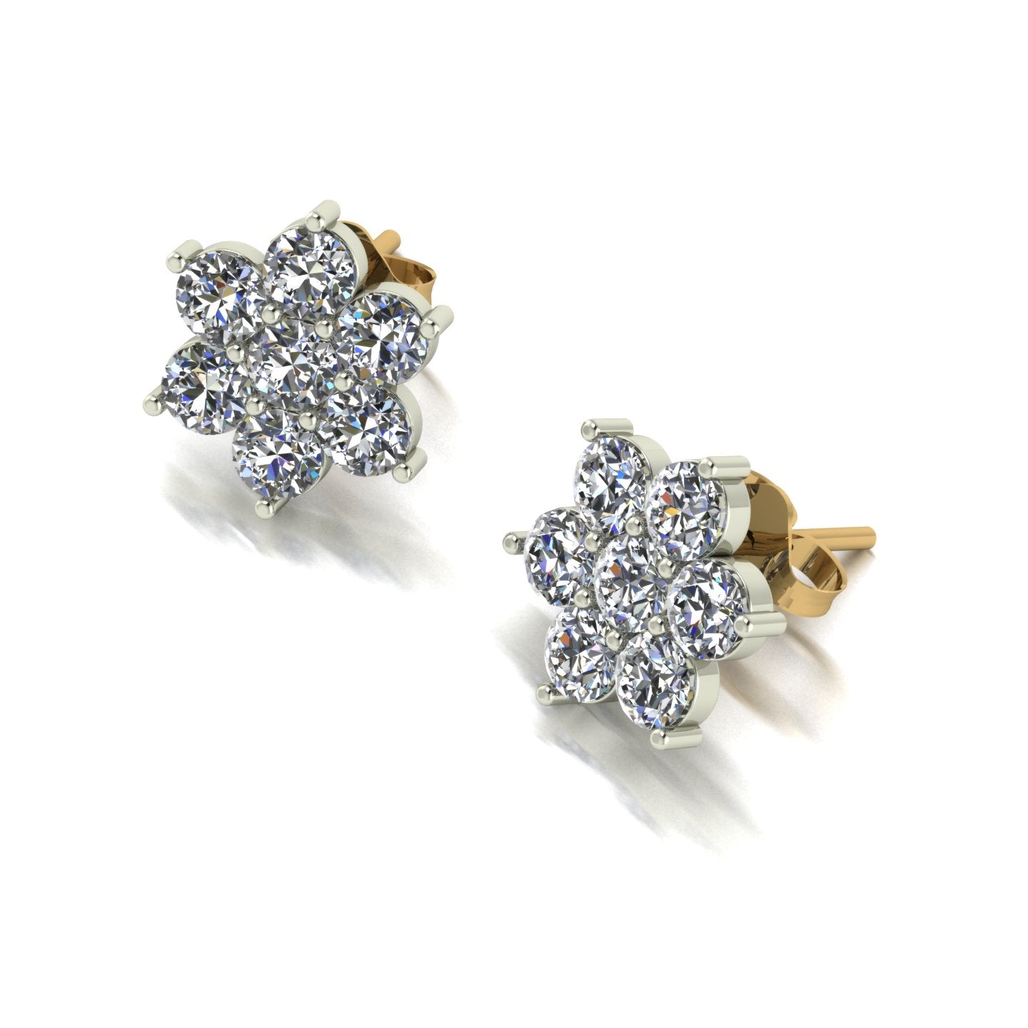 1.00ct (14x 2.5mm) Round Moissanite Set Earrings