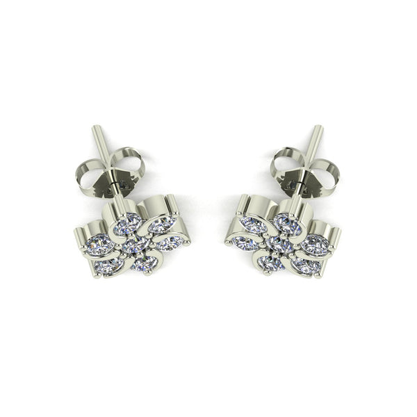 1.00ct (2x 2.3mm & 12x 2.1mm) NEW Round Moissanite Set Earrings