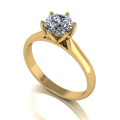 1.00ct (1x 6.5mm) Round Moissanite Set Single Stone Ring
