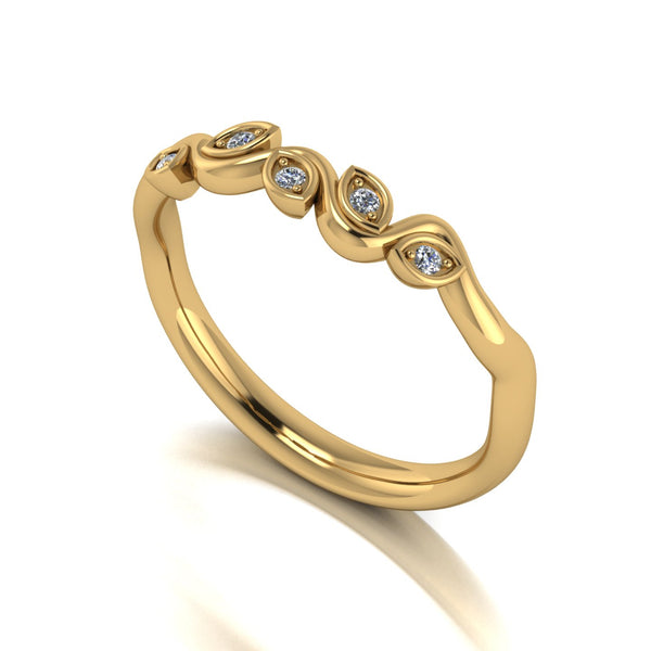 0.05ct (5x 1.3mm) NEW Round Moissanite Set Eternity Ring