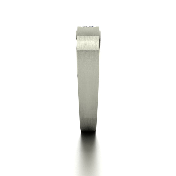 0.20ct (1x 3.5mm) Round Moissanite Set Men's Ring