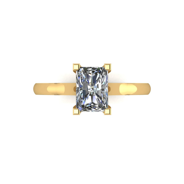 1.18ct (1x 7x5mm) Emerald Shape Moissanite Set Single Stone Ring
