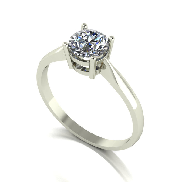 0.75ct (1x 6.0mm) Round Moissanite Set Single Stone Ring