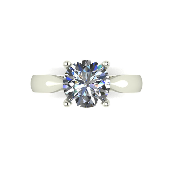 2.00ct (1x 8.0mm) Round Moissanite Set Single Stone Ring