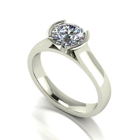 1.00ct (1x 6.5mm) Round Moissanite Set Single Stone Ring