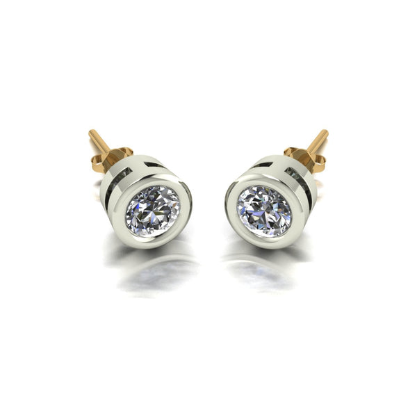 1.00ct (2x 5.0mm) Round Moissanite Set Earrings