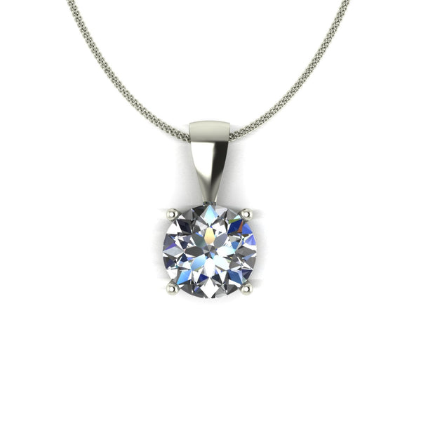 2.00ct (1x 8.0mm) Round Moissanite Set Pendant