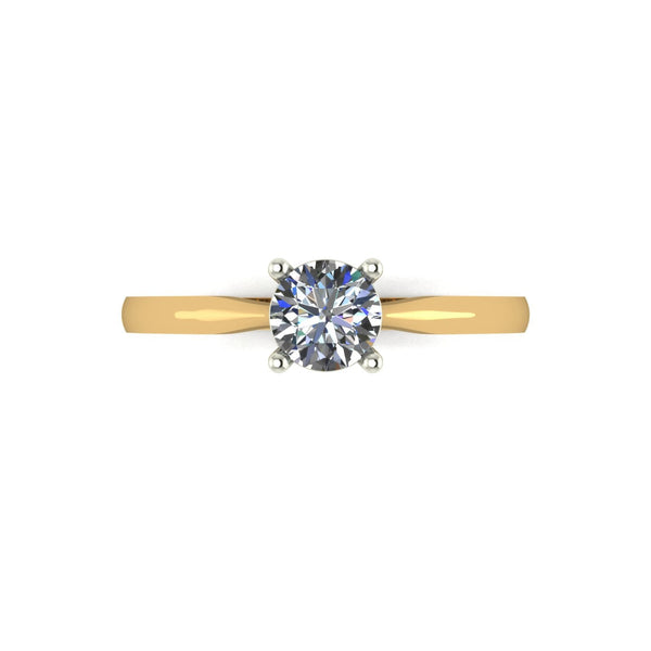 0.50ct (1x 5.0mm) Round Moissanite Set Single Stone Ring