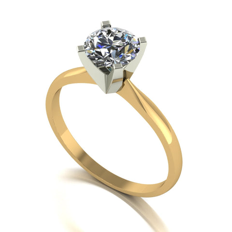1.00ct (1x 6.5mm) Round Moissanite Set Single Stone Ring