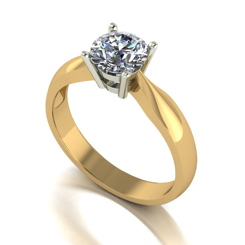 1.00ct (1x 6.5mm) Round Moissanite Set Single Stone Ring