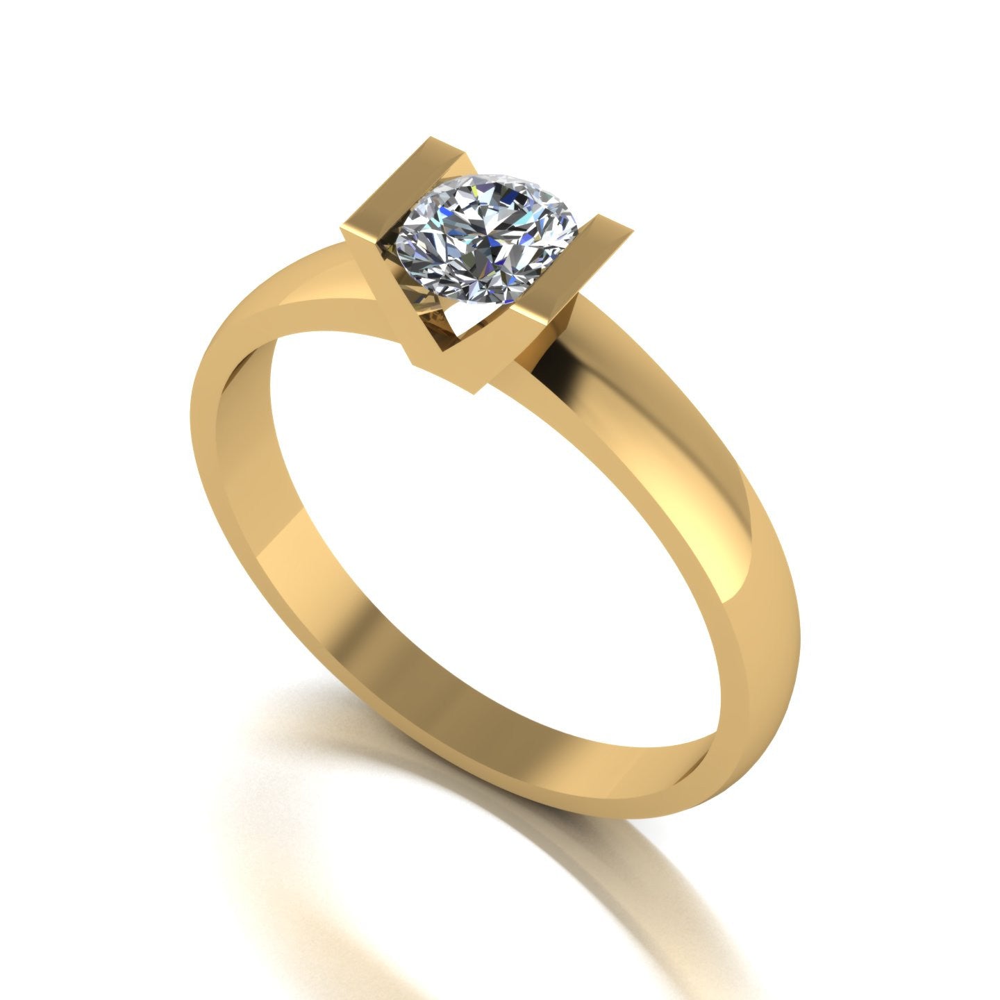 NV Jewels 18K Yellow Gold Plated Solitaire Ring Valentine Love Single Stone  Ring for Girls & Women in American Diamond Cz Gold Ring (7.0) : Amazon.in:  Fashion