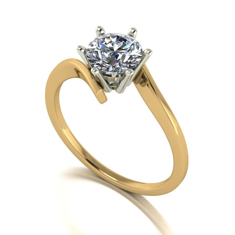 1.00ct (1x 6.5mm) Round Moissanite Set Single Stone Ring