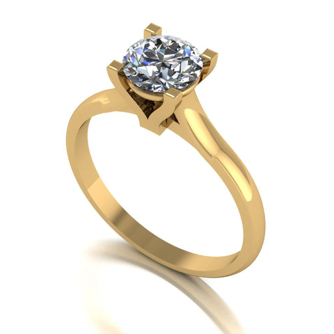 1.00ct (1x 6.5mm) Round Moissanite Set Single Stone Ring