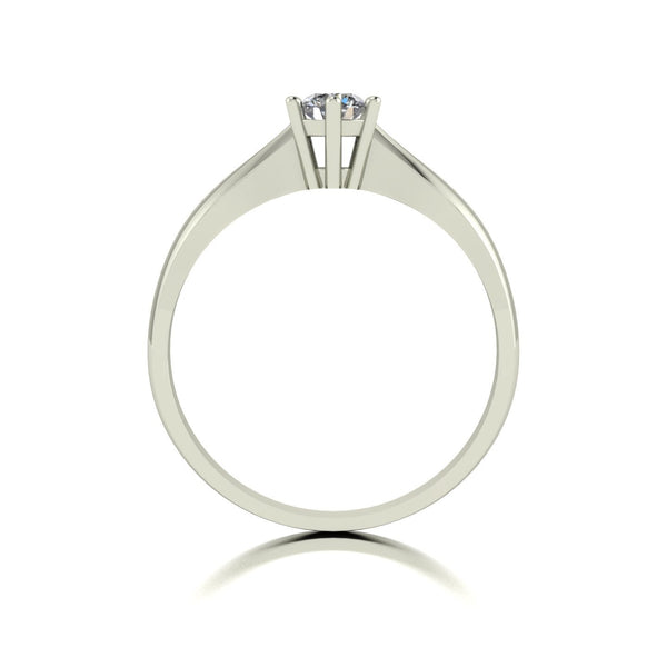 0.25ct (1x 4.0mm) Round Moissanite Set Single Stone Ring