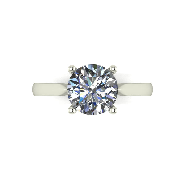 2.00ct (1x 8.0mm) Round Moissanite Set Single Stone Ring